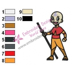 Aang Embroidery Design 04